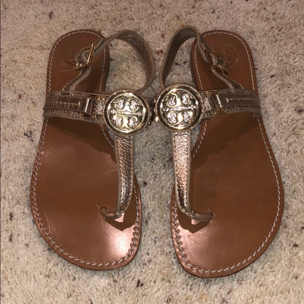 Metallic gold Tory Burch sandals